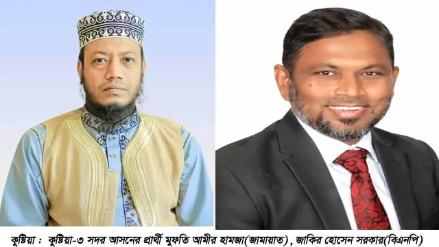 কুষ্টিয়া-৩ সদর আসনে জামায়াতের প্রার্থী মুফতি আমীর হামজার চারিদিকে জয়ের ধ্বনি