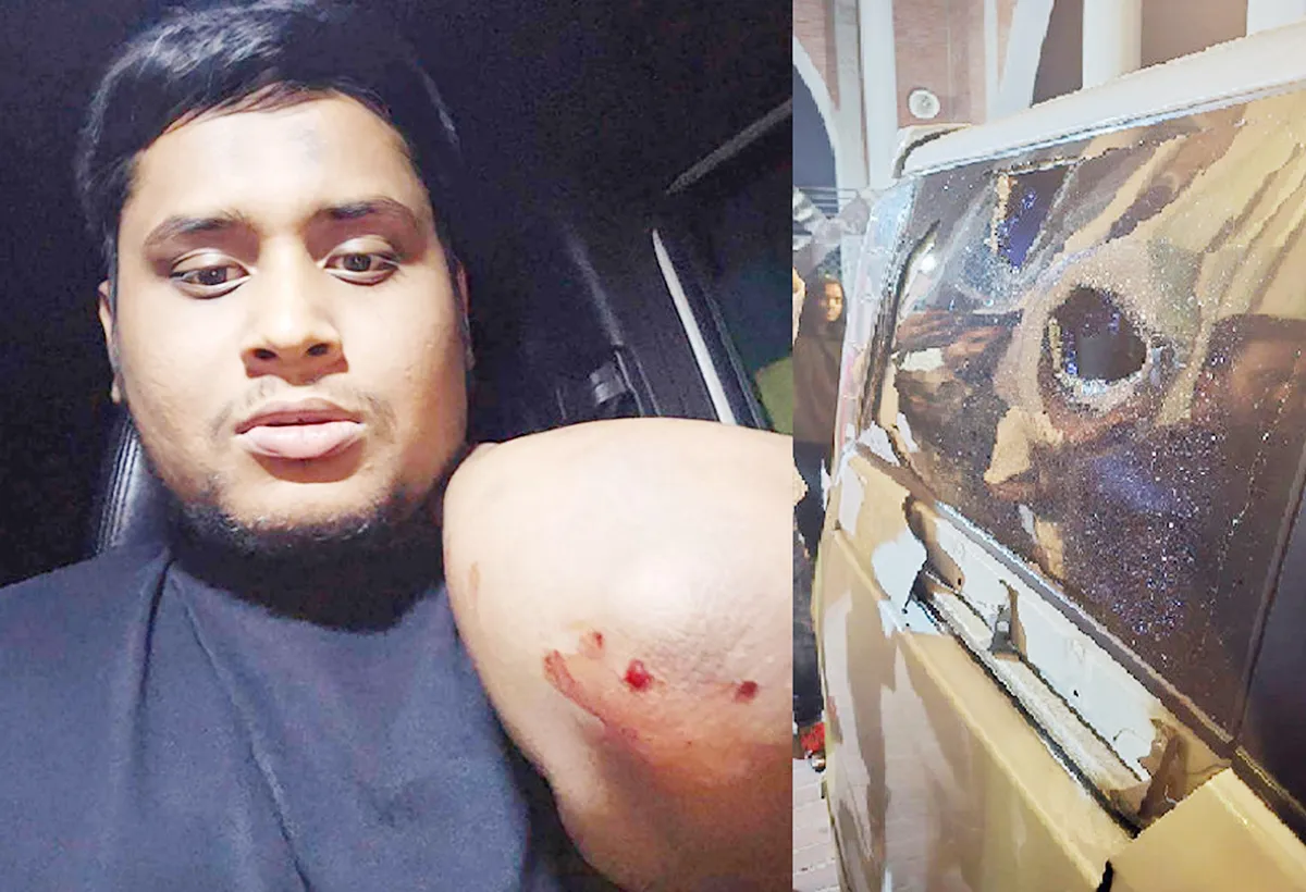 গাজীপুরে এনসিপি নেতা  হাসনাত আব্দুল্লাহর  গাড়িতে হামলা