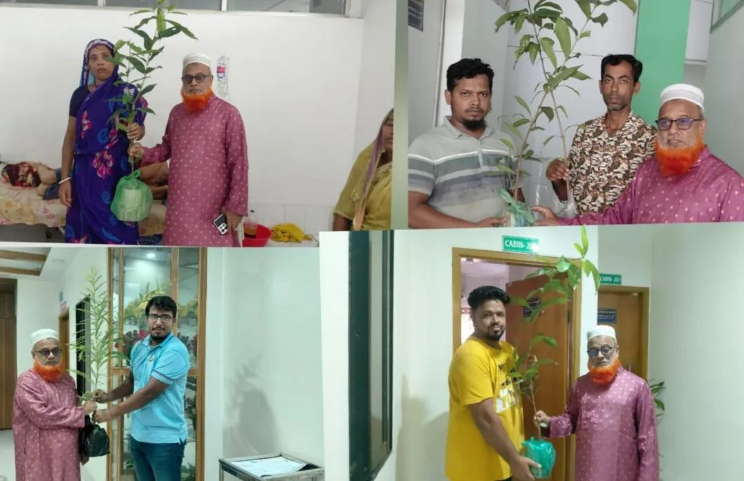 চিকিৎসার সঙ্গে সবুজের উপহার, রোগীদের হাতে প্রতিদিন একটি গাছের চারা