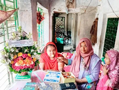 শুভেচ্ছা জানাতে লিতুন জিরার বাড়িতে ইউএনও