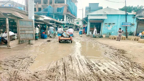 তাড়াশ-রায়গঞ্জের হাট-বাজারের রাস্তার বেহাল দশা