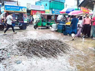 গৌরীপুর বাজারে ময়লার স্তূপ জনদুর্ভোগ চরমে