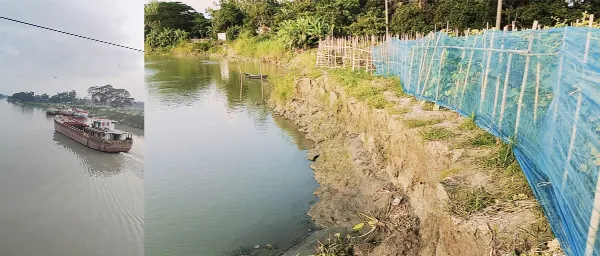 টঙ্গীবাড়ীতে বর্ষা শুরুর আগেই নদী ভাঙন আতঙ্কে তীরবর্তী বসতিরা