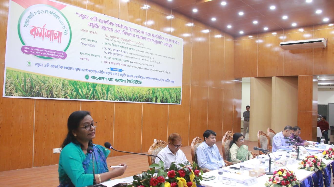 এলএসটিডি প্রকল্পে ৩ নতুন ধানের জাত উদ্ভাবন, ব্রিতে অগ্রগতি ও কর্মপরিকল্পনা বিষয়ক কর্মশালা