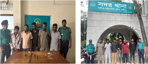 গাজীপুরে দুর্ধর্ষ ছিনতাইকারীসহ গ্রেপ্তার ১৪