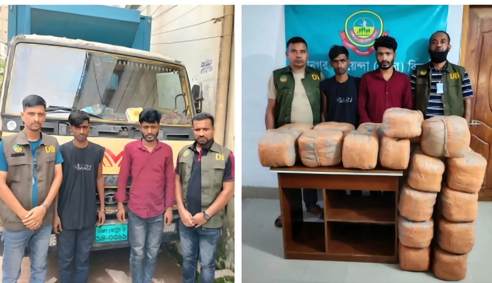 গাজীপুরে ১২০ কেজি গাঁজাসহ দুই মাদক কারবারি গ্রেপ্তার