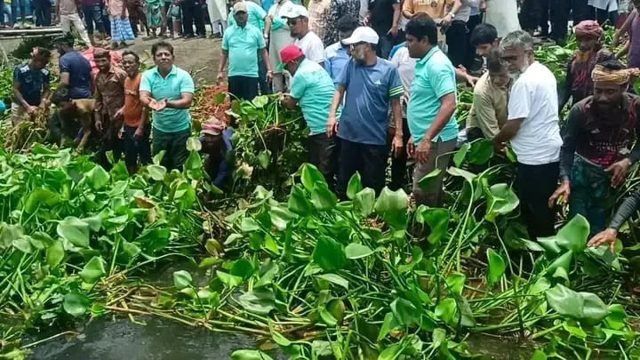 গজারিয়ায় খালের কচুরিপানা পরিষ্কার করলেন এমপি রতন