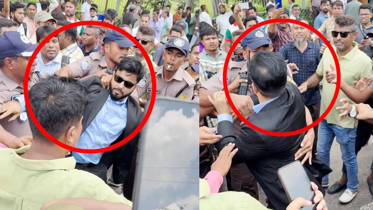 মুক্তিযুদ্ধ বিষয়ক প্রতিমন্ত্রী ইশরাককে ঘিরে ধস্তাধস্তি