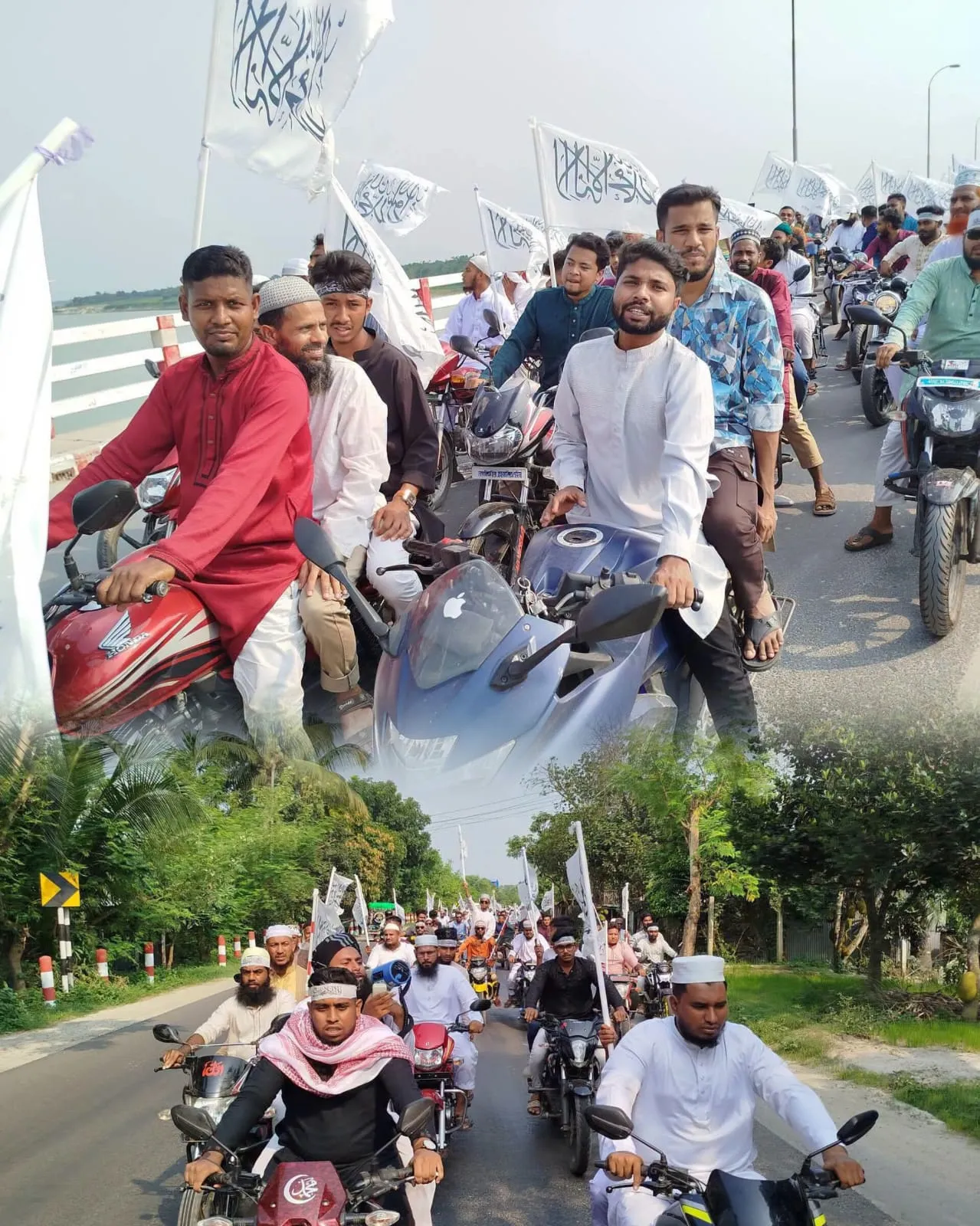 আশুরা উপলক্ষ্যে খোকসায় কালিমার পতাকা হাতে বাইকার শোডাউন