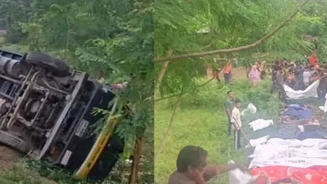 টাঙ্গাইলে রড বোঝাই  ট্রাক উল্টে নিহত ১৫,আহত ১০