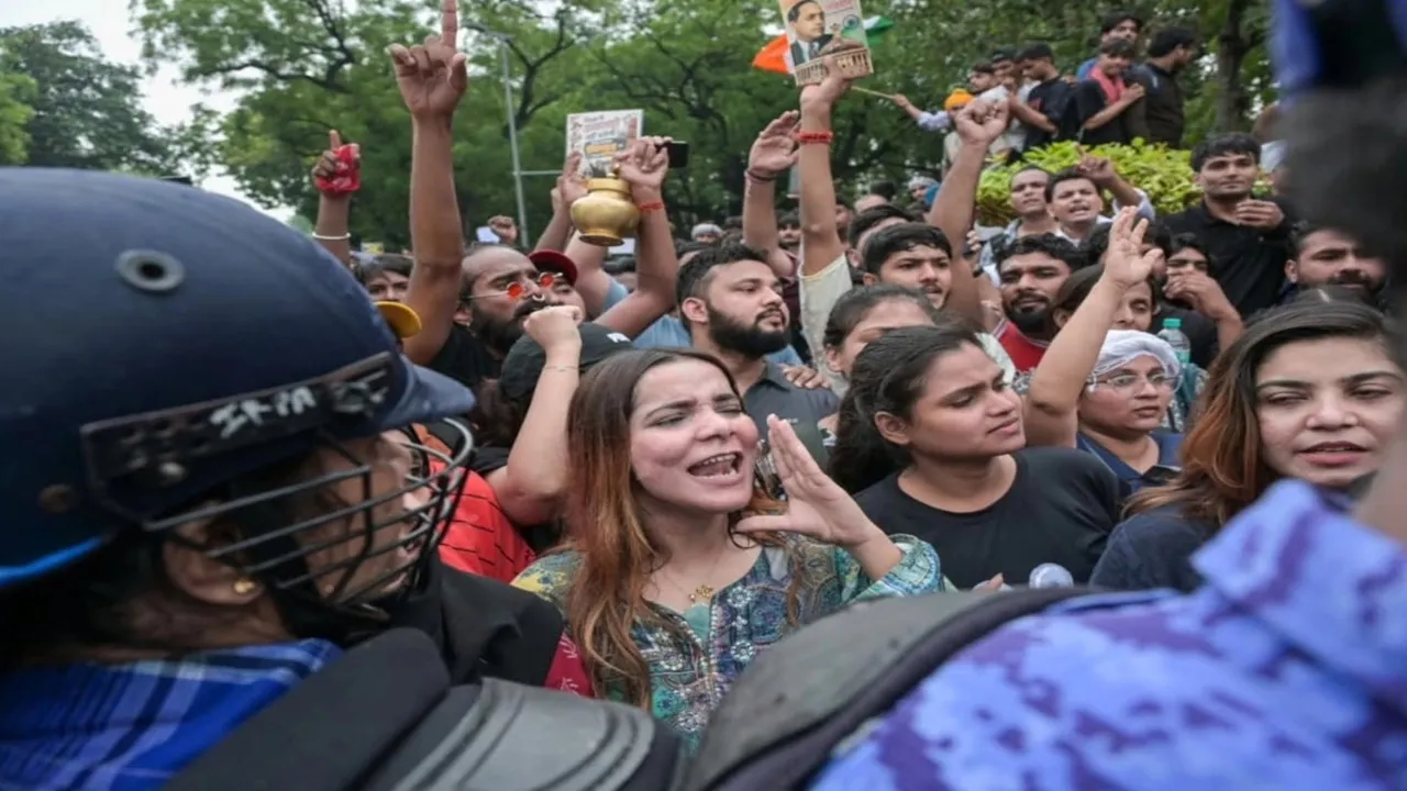 স্লোগানে স্লোগানে মুখর দিল্লি