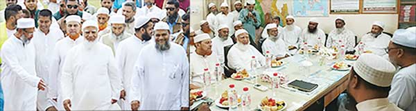 রাজশাহী: গতকাল শনিবার সকালে রাজশাহীতে (বামে) শায়খ আবদুর রাজ্জাক বিন ইউসুফ এবং (ডানে) ড. আসাদুল্লাহ আল গালিবের প্রতিষ্ঠান পরিদর্শন ও মতবিনিময় করেন ডা. শফিকুর রহমানসহ জামায়াত নেতৃবৃন্দ                      -সংগ্রাম